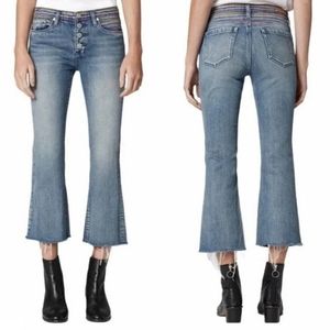 Blank NYC The Varick Kick Flare Denim - Rainbow Embroidered Waistband